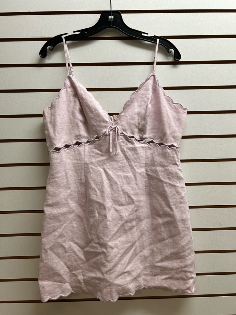 LoveShackFancy Linen Mini Lined Lilac Dress size 14 - Picture 2 of 6